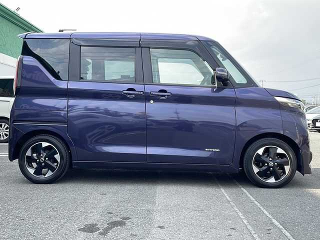日産 ルークス ハイウェイスター X 徳島県 2021(令3)年 3.8万km アメジストパープル 純正9型ナビ　MM320D-L/（ラジオ/フルセグ/DISC/AUX/BT）/全方位カメラ/ビルトインETC/後方コーナーセンサー/アイドリングストップ/LEDヘッドライト/両側電動スライドドア/純正14AW/ドアバイザー/フォグライト/スマートキー/スペアアキー/道路標識表示/速度標識表示