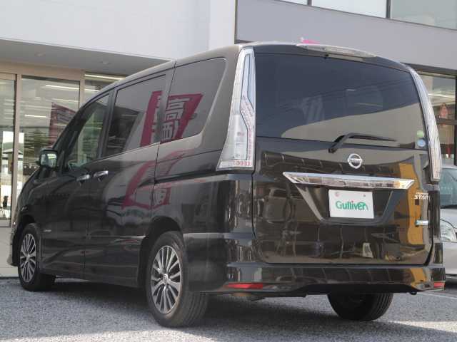 日産 セレナ ハイウェイS G Sハイブリッド 千葉県 2014(平26)年 6.1万km 茶 純正ナビ/AM/FM/Ｂｌｕｅｔｏｏｔｈ/ＣＤ/ＤＶＤ再生/後席フリップダウンモニター/両側パワースライドドア/ＥＴＣ/レーンキープアシスト/HIDヘッドライト/フォグランプ/オートライト/スマートキー/スペアキー（スマートキー）/ウインカーミラー /取扱説明書/保証書