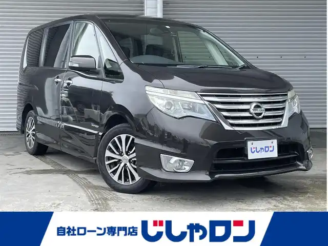 日産 セレナ ハイウェイS G Sハイブリッド 茨城県 2014(平26)年 6.1万km タイガーアイブラウン (株)IDOMが運営する【じしゃロン水戸店】の自社ローン専用車両になりますこちらは現金またはオートローンご利用時の価格です。自社ローンご希望の方は別途その旨お申付け下さい/純正ナビ/両側パワースライドドア/ＥＴＣ/HIDヘッドライト/スマートキー/スペアキー