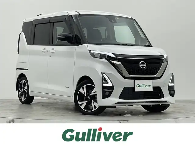 日産 ルークス HWS Gターボ アーバンクロム プロパイロットED 宮城県 2023(令5)年 1.4万km ホワイトパール ストラーダフローティング１０型ナビ　/プロパイロット　/両側オートスライドドア　/ハンズフリーオートスライドドア/アラウンドビューモニター　/防水シート　/エマージェンシーブレーキ　/車線逸脱警報　/リアパーキングソナー /ＬＥＤヘッドライト　/オートハイビーム/フォグランプ　/ＥＴＣ　/電動パーキングブレーキ　/オートホールド機能/純正15インチAW/禁煙