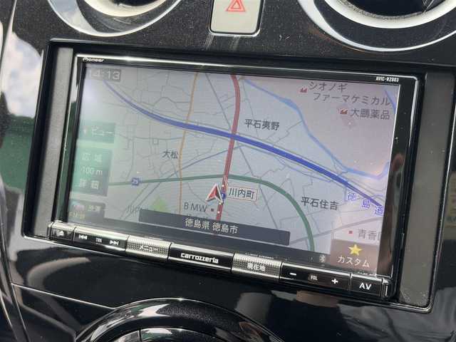日産 ノート e－パワー B 徳島県 2020(令2)年 1.8万km ダークメタルグレー carrozzeria7インチナビ　AVIC-RZ003/（AM/FM/BT/iPod/USB/SD）/バックカメラ/全周囲カメラ/デジタルインナーミラー/ETC/クリアランスソナー/踏み間違い衝突防止アシスト/プッシュスタート/スマートキー/スペアキー