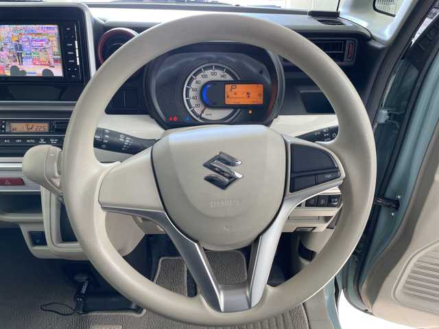 スズキ スペーシア HYBRID X 道央・札幌 2018(平30)年 6万km オフブルーメタリック/ホワイト2トーン ・4WD/・デュアルカメラブレーキサポート/・衝突被害軽減ブレーキ/・社外ナビ（CN-05WD）/・BT/CD/DVD/SD/フルセグTV/・両側パワースライドドア/・前席シートヒーター/・社外エンジンスターター/・車線逸脱防止機能/・ルーフレール/・社外ドライブレコーダー前方/・プッシュスタート/・スマートキー×2/・ETC