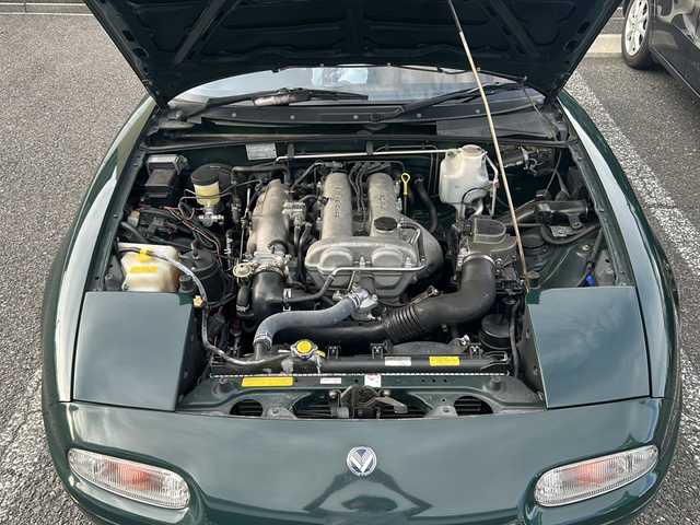 ユーノス ロードスター Vスペシャル 岐阜県 1990(平2)年 6.4万km Ｄグリーン ワンオーナー/社外ナビ/FM/AM/Bluetooth/AUX/DiscAudio/USBAudio/iPodAudio/レザーシート/ウッドステアリング/ETC/純正マット/スペアタイヤ純正４本
