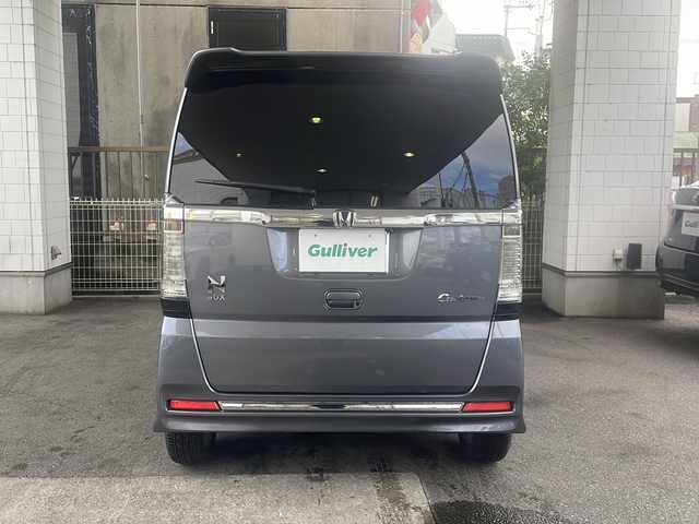 ホンダ Ｎ ＢＯＸ カスタム G ターボSSパッケージ 京都府 2017(平29)年 5.7万km シャイニンググレーM 社外SDナビ/（フルセグTV・CD・DVD・BT）/クルーズコントロール/横滑り防止システム/パドルシフト/黒レザーシート/前席シートヒーター/純正15インチAW/ETC/スペアキー有