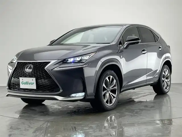 レクサス ＮＸ 300h Fスポーツ 愛知県 2015(平27)年 6.8万km マーキュリーグレーマイカ 純正ナビ　全方位カメラ　ＢＳＭ　禁煙　三眼ＬＥＤ　ＡＣ１００Ｖ　ＥＴＣ　前後ドラレコ　レクサスセーフティ　衝突軽減　追従クルコン　コーナーセンサー　黒革　シートヒーター　ハンドルヒーター　パドルシフト