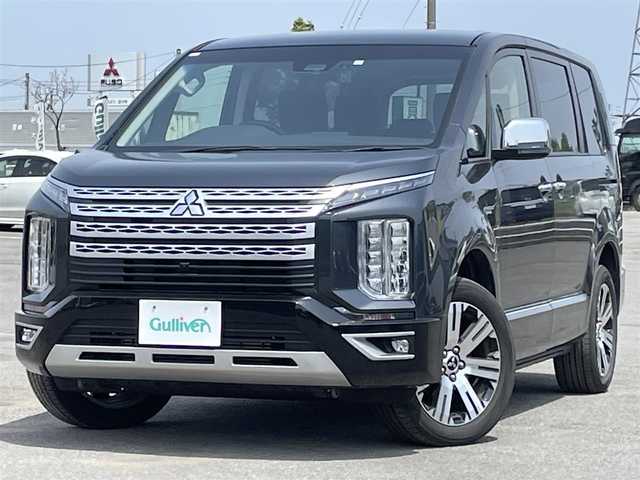 三菱 デリカＤ：５ P 道央・札幌 2023(令5)年 1.1万km グラファイトグレーメタリック/ブラックマイカ ４WD/社外メモリーナビ/CD/DVD/BT/フルセグ/衝突被害軽減ブレーキ/横滑り防止装置/アダプティブクルーズコントロール/レーンキープアシスト/ブラインドスポットモニター/マルチアラウンドモニター/ビルトインETC/ドライブレコーダー/デフロック切替/アイドリングストップ/ECOMODE/両側パワースライドドア/パワーバックドア/D席パワーシート/前席シートヒーター/革巻きステアリング/ステアリングリモコン/パドルシフト/ハンドルヒーター/AC100V/電動パーキング/オートブレーキホールド/オートステップ/プッシュスタート/スマートキー/LEDヘッドライト/オートライト/フォグランプ/電動格納ミラー/ウィンカーミラー/フロアマット/スペアキー/レンタカー登録