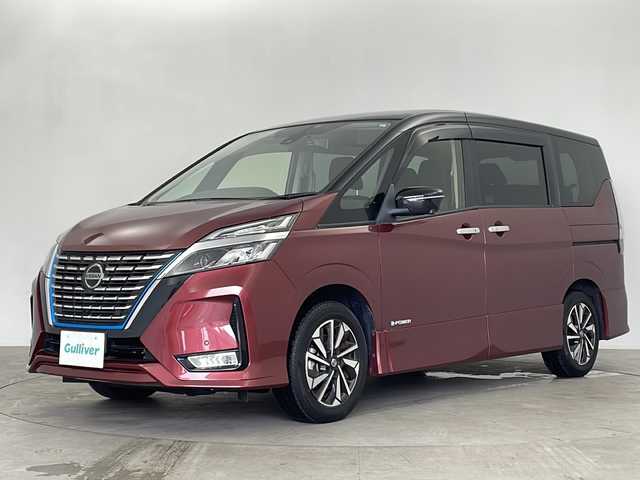日産 セレナ e－パワー ハイウェイスター V 鹿児島県 2022(令4)年 1.8万km マルーンレッド 2トーン 純正ナビ/（CD/DVD/BT/フルセグ）/純正フリップダウンモニター/プロパイロット/エマージェンシーブレーキ/レーンキープアシスト/アラウンドビューモニター/電動パーキングブレーキ/オートホールド機能/オートライト/オートマチックハイビーム/両側パワースライドドア/ドライブレコーダー/スマートキー/プッシュスタート