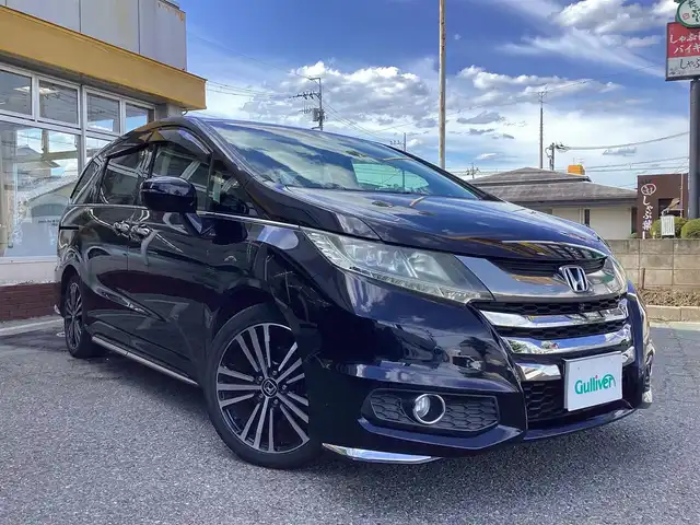 ホンダ オデッセイ アブソルート EX 栃木県 2014(平26)年 4.1万km プレミアムヴィーナスブラックP  純正ナビ/ アラウンドビューカメラ/ フルセグTV/ ビルトインETC/ 衝突被害軽減ブレーキ/ アイドリングストップ/ フリップダウンモニター（リモコン有り）/ ドラレコ前後カメラ（SDカード無し）/ クルーズコントロール/ 両側パワースライドドア/ 前席シートヒーター/ LEDヘッドライト/ フォグライト