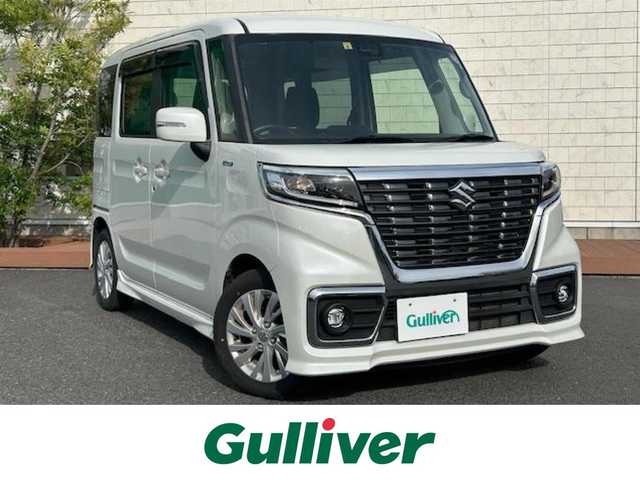 スズキ スペーシア カスタム HYBRID GS 茨城県 2020(令2)年 5万km ピュアホワイトP 純正SDナビ/（フルセグTV/BT/AM/FM/iPod）/ETC/前ドライブレコーダー/片側パワースライドドア/前後コーナーセンサー/LED/衝突被害軽減システム/横滑り防止装置/盗難防止装置/オートライト/純正アルミホイール/AAC