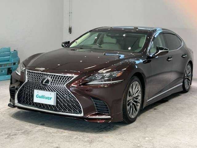レクサス ＬＳ 500 エグゼクティブ 宮城県 2018(平30)年 5.5万km ソニックアゲート 4WD/ターボ/サンルーフ/TRDエアロ/TRDマフラー/リアエンターテイメントシステム/マークレビンソンサウンド/デジタルインナーミラー/純正ナビ/パノラミックビューモニター/フルセグTV/Bluetooth/CD/DVD/レクサスセーフティシステム＋/・プリクラッシュセーフティ/・レーンキープアシスト/・レーダークルーズコントロール/・アダプティブハイビームシステム/ブラインドスポットモニター/ブレーキホールド/前後コーナーセンサー/パドルシフト/電動リアゲート/ヘッドアップディスプレイ/クールボックス/本革レザーシート/全席エアーシート/全席シートヒーター/全席リラクゼーション機能付き/全席パワーシート/前席シートメモリー/ステアリングヒーター/LEDヘッドライト/オートライト/純正ビルトインETC2.0/純正アルミホイール/純正フロアマット/ドライブレコーダー/