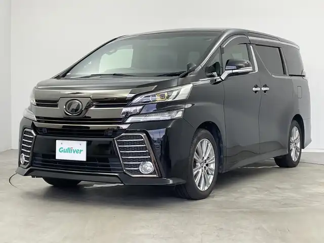 トヨタ ヴェルファイア Z Aエディション ゴールデンアイズ 新潟県 2016(平28)年 9.6万km ブラック 純正メモリナビ【NSZT-Y66T】/　フルセグTV/Bluetooth/CD/DVD/トヨタセーフティセンス/・プリクラッシュセーフティ/・レーントレーシングアシスト/・レーダークルーズコントロール/・アダプティブハイビームシステム/・ロードサインアシスト/前後コーナーセンサー/フリップダウンモニター/パワーバックドア/両側パワースライドドア/ハーフレザーシート/バックモニター/ビルトインETC2.0/LEDヘッドライト/横滑り防止装置