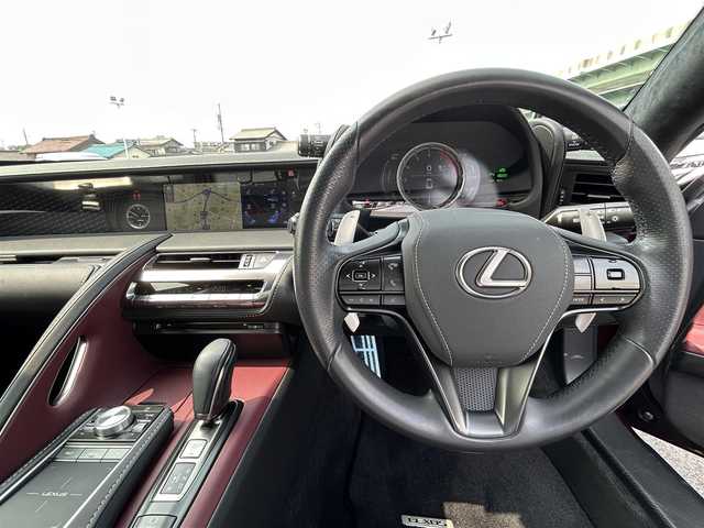 レクサス ＬＣ 500h Sパッケージ 愛知県 2017(平29)年 3.5万km ガーネットレッドマイカ スマートキー/プッシュスタート/純正メーカーナビ/フルセグTV/BT/バックカメラ/ビルトイン2.0ETC/純正21インチAW/レクサスセーフティシステム/レーダークルーズコントロール/BSM/オートライト/ドライブレコーダー/レーダー探知機/ハーフレザーシート/前席パワーシート（D席メモリー付き）/前席シートヒーター/エアシート/純正フロアマット
