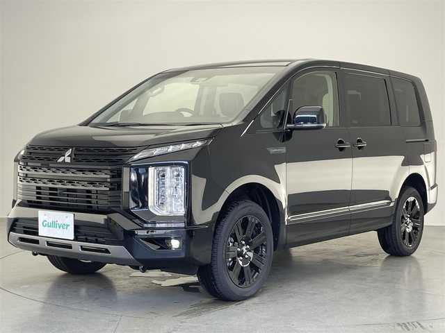 三菱 デリカＤ：５ シャモニー 愛知県 2025(令7)年 0.1万km未満 黒Ⅱ 登録済未使用車　アルパイン１１型ナビ　アルパイン１２．８型後席モニター　バックカメラ　電度リアゲート　ハーフレザー　シートヒーター　衝突軽減　追従クルコン　ＢＳＭ　両側パワスラドア　ＬＥＤライト　禁煙/CHAMONIX (7人)　4WD　e-Assist/オリジナルナビ取付パッケージ＋リアモニター取付パッケージ(25/300)　ステップレス　（7人）D:5専用11型ナビゲーション(322/300)　12.8型後席用モニター(143/550円)