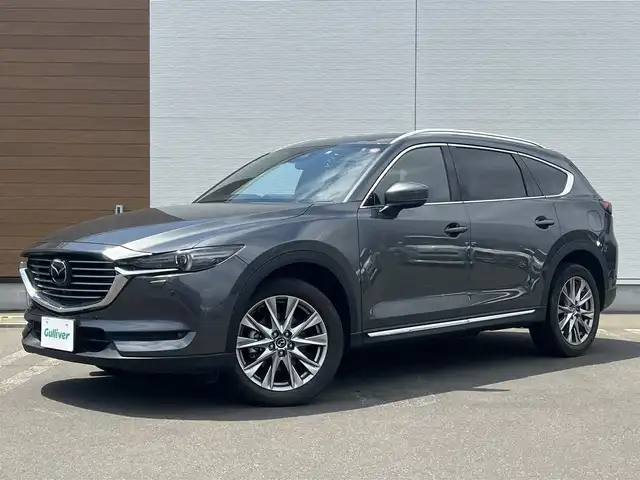 マツダ ＣＸ－８ XD Lパッケージ 秋田県 2018(平30)年 4.1万km マシーングレープレミアムM 純正ナビ/衝突軽減システム/ディーゼルターボ/LEDヘッドライト/４WD/スマートキー/フルセグ/純正アルミ/バックカメラ/全方位カメラ/MTモード付AT/アイドリングストップ/前席パワーシート/メモリー付パワーシート/全席シートヒーター/パーキングアシスト/コーナーセンサー/レーンキープアシスト/クルーズコントロール/ブラインドスポットモニター/プッシュスタート/ステアリングスイッチ/ステアリングヒーター/オートマチックハイビーム/ドライブレコーダー/ETC/ルーフレール/電動リアゲート/ダブルオートエアコン/オートライト/パワーステアリング/パワーウィンドウ/電動格納ウィンカーミラー/横滑り防止/保証書/取扱説明書/記録簿