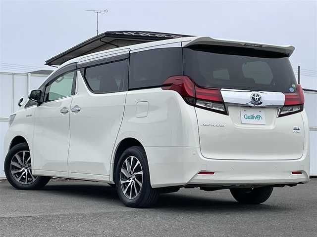 トヨタ アルファードハイブリット G 岩手県 2017(平29)年 5.9万km ラグジュアリーホワイトパールクリスタルシャインガラスフレーク 4WD/プリクラッシュセーフティ/純正メモリナビ/　　CD/DVD/SD/Bt/フルセグTV/バックカメラ/両側パワースライドドア/クルーズコントロール/LEDオートライト/フォグランプ/合皮ハーフレザーシート/パワーシート/オットマン/純正17インチアルミホイール/クリアランスソナー/アイドリングストップ/スマートキー/ビルトインETC