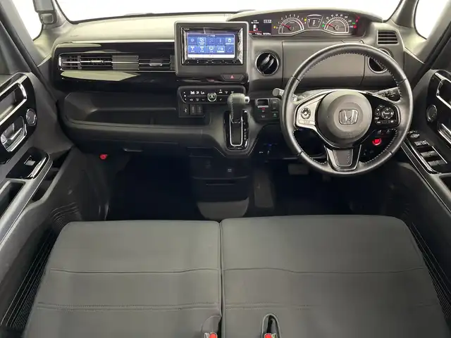 ホンダ Ｎ ＢＯＸ カスタム L ターボ 鹿児島県 2022(令4)年 2.2万km ミッドナイトブルービームM ホンダセンシング/Gathersナビゲーション/【フルセグ/Bluetooth/DVD】/純正17inアルミホイール+サマータイヤ：装着/アダプティブクルーズコントロール/両側パワースライドドア/ビルトインETC/シートバックテーブル/リアサンシェイド/LEDヘッドライト（AUTO機能付き）/シートヒーター/横滑り防止機能/衝突軽減システム/車線逸脱防止システム/スマートキー/プッシュスタート/コーナーセンサー/純正フロアマット