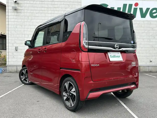 日産 ルークス HWS Gターボ プロパイロットED 静岡県 2020(令2)年 1.8万km スパークリングレッド/ブラック 純正９インチナビ/（AM/FM/CD/DVD/BT)/フルセグTV/プロパイロット/レーダークルーズコントロール/アラウンドビューモニター/バックカメラ/両側パワースライドドア /ビルトインETC/エマージェンシーブレーキ/レーンキープアシスト/横滑り防止装置/リアサーキュレーター/スマートキー/プッシュスタート/純正１５インチアルミホイール/純正フロアマット/純正ドライブレコーダー/前後コーナーセンサー/LEDヘッドライト/取り扱い説明書
