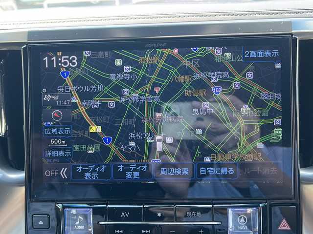 トヨタ アルファード S タイプゴールドⅡ 静岡県 2021(令3)年 3.9万km ホワイトパールクリスタルシャイン 【安全装備】/トヨタセーフティセンス/プリクラッシュセーフティ/（ミリ波レーダー・単眼カメラ・昼自転車運転者＆夜間歩行者検知機能付）/（対車両：自車車速域約10km/hから最高速度：最大約40km/h減速可）/（対歩行者：自車車速域約10km/hから80km/h間：最大約30km/h減速可）/レーダークルーズコントロール（全車速追従機能付/ブレーキ制御付）/レーントレーシングアシスト（LTA）（作動車速：50km/h以上時）/（ステアリング操作支援）/ロードサインアシスト（RSA）（道路標識認識支援）/オートマチックハイビーム/【主要装備】/アルパイン１１型ナビ　/アルパイン１２．８型後席フリップダウンモニター　/クリアランスソナー　/モデリスタエアロ　/両側パワースライドドア　/ハーフレザーシート　/前後ドライブレコーダー