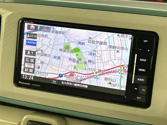 ダイハツ ムーヴ キャンバス G メイクアップ SA Ⅲ 福岡県 2018(平30)年 5.9万km パールホワイトⅢ/ファインミントメタリック 2トーン 社外ナビ（ＢＴ，フルセグＴＶ）　/バックカメラ　/ＥＴＣ　/コーナーセンサー　/衝突被害軽減ブレーキ　/アイドリングストップ　/アダプティブドライビングビーム　/両側電動スライドドア　/プッシュスタート　/ドアバイザー