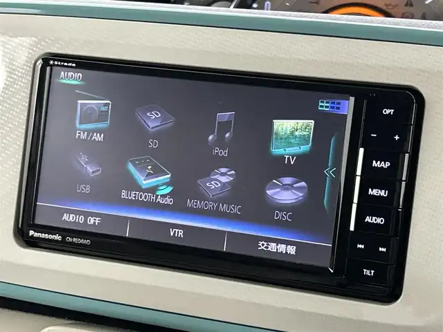 ダイハツ ムーヴ キャンバス G メイクアップ SA Ⅲ 福岡県 2018(平30)年 5.9万km パールホワイトⅢ/ファインミントメタリック 2トーン 社外ナビ（ＢＴ，フルセグＴＶ）　/バックカメラ　/ＥＴＣ　/コーナーセンサー　/衝突被害軽減ブレーキ　/アイドリングストップ　/アダプティブドライビングビーム　/両側電動スライドドア　/プッシュスタート　/ドアバイザー