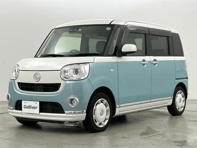 ダイハツ ムーヴ キャンバス G メイクアップ SA Ⅲ 福岡県 2018(平30)年 5.9万km パールホワイトⅢ/ファインミントメタリック 2トーン 社外ナビ（ＢＴ，フルセグＴＶ）　/バックカメラ　/ＥＴＣ　/コーナーセンサー　/衝突被害軽減ブレーキ　/アイドリングストップ　/アダプティブドライビングビーム　/両側電動スライドドア　/プッシュスタート　/ドアバイザー