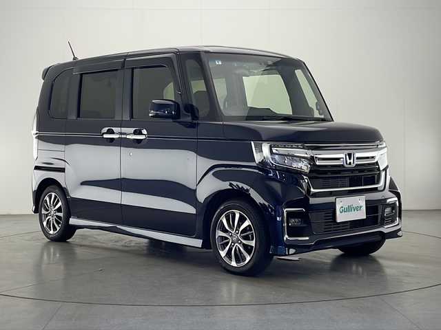 ホンダ Ｎ ＢＯＸ カスタム L 宮崎県 2021(令3)年 1.1万km ミッドナイトブルービームM 禁煙車/ホンダセンシング/純正ナビTV/（Gathers/VXM-214VFM/CD/DVD/Bluetooth/フルセグTV)/純正ドライブレコーダー/純正バックカメラ/純正ビルトインETC/純正LEDオートライト/純正LEDフォグ/純正エアロ/純正ルーフエンドスポイラー/純正14インチアルミ/純正フロアマット/左側電動スライドドア/アダプティブクルーズコントロール/レーンディパーチャーアラート/クリアランスソナー/オートエアコン/前席シートヒーター/スマートキー/プッシュエンジンスタート/新車時保証書