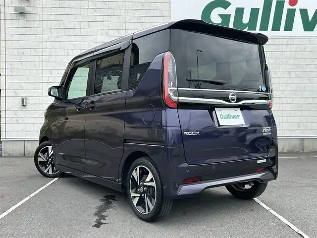 日産 ルークス HWS Gターボ プロパイロットED 静岡県 2020(令2)年 1万km アメジストパープル 純正9インチナビ/　フルセグTV/　Bluetooth/　DVD/　CD/　AUX/エマージェンシーブレーキ/アラウンドビューモニター/バックカメラ/プロパイロット/クルーズコントロール/両側パワースライドドア/リアサーキュレーター/社外ドライブレコーダー/プッシュスタート/前後コーナーセンサー/LEDヘッドライト/アイドリングストップ/純正フロアマット/純正１５インチアルミホイール/横滑り防止装置/スマートキー/保証書/取扱説明書