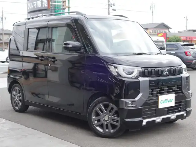 三菱 デリカミニ T プレミアム 静岡県 2023(令5)年 2.3万km アメジストブラック ワンオーナー/禁煙車/両側パワースライドドア/純正ドアバイザー/ゴムマット/パドルシフト/前席シートヒーター/ステアリングヒーター/後席ロールサンシェード/LEDヘッドランプ/オートライト/純正ディーラーナビ/  (MM222D-LM)/　BT/SD/フルセグTV/アラウンドビューモニター/社外前後ドライブレコーダー/　(ZDR045)/純正デジタルルームミラー/ビルトインETC/e-アシスト/　・衝突軽減ブレーキ/　・車線逸脱警報/　・車線逸脱防止支援/　・オートマチックハイビーム/　・マイ-PILOT(レーダークルーズコントロール/車線維持支援機能)/　・先行車発進お知らせ/　・速度標識表示/　・道路標識表示