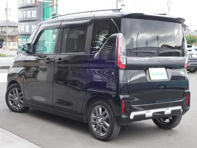 三菱 デリカミニ T プレミアム 静岡県 2023(令5)年 2.3万km アメジストブラック ワンオーナー/禁煙車/両側パワースライドドア/純正ドアバイザー/ゴムマット/パドルシフト/前席シートヒーター/ステアリングヒーター/後席ロールサンシェード/LEDヘッドランプ/オートライト/純正ディーラーナビ/  (MM222D-LM)/　BT/SD/フルセグTV/アラウンドビューモニター/社外前後ドライブレコーダー/　(ZDR045)/純正デジタルルームミラー/ビルトインETC/e-アシスト/　・衝突軽減ブレーキ/　・車線逸脱警報/　・車線逸脱防止支援/　・オートマチックハイビーム/　・マイ-PILOT(レーダークルーズコントロール/車線維持支援機能)/　・先行車発進お知らせ/　・速度標識表示/　・道路標識表示