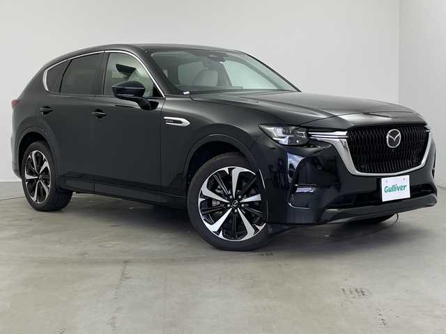 マツダ ＣＸ－６０ XD HV プレミアムモダン 新潟県 2022(令4)年 1万km ジェットブラックマイカ マツダコネクトナビ/　フルセグTV/Bluetooth/USB/HDMI/4WD/パノラマサンルーフ/BOSEサウンド/360°ビューモニター/アイアクティブセンス＝＝＝＝＝＝＝＝＝＝/衝突軽減警報＆防止支援/ブラインドスポットモニター/リアクロストラフィックアラート/スマートブレーキサポート/レーンキープアシスト/前側方接近車両検知(FCTA)/緊急時車線維持支援(ELK)/クルージング＆トラフィックサポート/誤発進抑制制御/ドライバー異常対応システム/ふらつき防止/速度＆標識認識システム/＝＝＝＝＝＝＝＝＝＝＝＝＝＝＝＝＝＝＝/レーダークルーズコントロール/ビルトインETC/クリアランスソナー/全席シートヒーター/前席シートベンチレーション/ステアリングヒーター/置くだけ充電/AC1500W充電/パワーバックドア/メモリ付きパワーシート/デュアルオートエアコン/オートマチックハイビーム/オートライト/ダウンヒルアシスト/ビルトインETC/オートホールド/アイドリングストップ/純正20インチAW/パドルシフト/レザーステアリング/ステアリングスイッチ