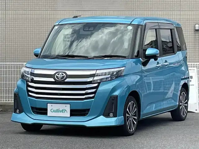 トヨタ ルーミー カスタムG－T 山口県 2021(令3)年 4.4万km ターコイズブルーマイカメタリック 両側パワースライドドア/Apple Car Play ディスプレイオーディオ/フルセグTV BT/全周囲カメラ/衝突被害軽減ブレーキ/レーダークルーズコントロール/オートマチックハイビーム/LEDオートヘッドライト/フォグライト/スマートキー/前後ドラレコ/ETC/コーナーセンサー/前席シートヒーター/ステアリングリモコン/革巻きステアリング/禁煙車