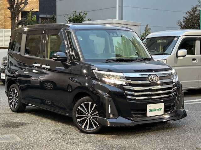 トヨタ ルーミー カスタムG－T 東京都 2022(令4)年 4.1万km ブラックマイカメタリック ワンオーナー/両側電動スライドドア/追従クルーズコントロール/前後ドラレコ　/純正9インチディスプレイオーディオ(フルセグTV・Bluetooth)/バックカメラ/レーンキープアシスト/コーナーセンサー/LEDヘッドライト　/電子パーキング/衝突軽減ブレーキ/スペアキー/ブレーキホールド/取扱説明書/保証書