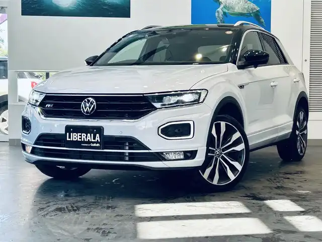 フォルクスワーゲン Ｔ－ロック TDI Rライン 大阪府 2021(令3)年 2.5万km ホワイトシルバーメタリック ACC/純正ナビ/バックカメラ/applecarplay/純正19インチAW/LEDヘッドライト/電動リアゲート/クリアランスソナー/ブラインドスポット/パドルシフト/ルーフレール/スマートキー/ハーフレザー/ETＣ/ドラレコ