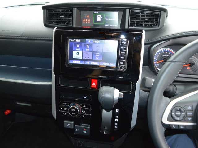 トヨタ ルーミー カスタムG－T 栃木県 2023(令5)年 2.3万km ブラックマイカメタリック/パールホワイト2トーン ワンオーナー/ディーラー点検記録簿/[R7]/スマートアシスト/[衝突警報・衝突回避支援ブレーキ機能・ブレーキ制御付き誤発進抑制機能・先行車発進告知機能・標識認識機能・車線逸脱警報・路側逸脱警報機能・ふらつき警報]/プリクラッシュセーフティ/アダプティブクルーズコントロール/コーナーセンサー/マルチインフォメーションディスプレイ/純正SDナビゲーションシステム/[フルセグ/AM/FM/CD/DVD/BT]/オートライト/LEDヘッドライト/フォグランプ/プッシュスタート/アイドリングストップ/ドライブレコーダー[前後]/電動パーキング/電動格納ミラー/ETC/ステアリングスイッチ/ドアバイザー/純正マット/スマートスペアキー×1/取扱説明書/保証書