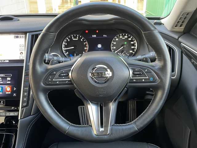 日産 スカイライン ハイブリッド GT タイプSP 青森県 2021(令3)年 9.8万km ダークメタルグレー 4WD/純正メモリナビ・フルセグTV/CD・DVD・Bluetooth・USB・AUX/アラウンドビューモニター/黒レザーシート/前席パワーシート・ヒーター/プロパイロット2.0/エマージェンシーブレーキ/追従クルーズコントロール/ハイビームアシスト/レーンキープアシスト/フロント・バックソナー/ヘッドアップディスプレイ/サイド・カーテンエアバッグ/パドルシフト/純正ビルトインETC2.0/純正エンジンスターター/純正ドライブレコーダー/LEDヘッドライト/LEDフォグランプ/純正19インチアルミ