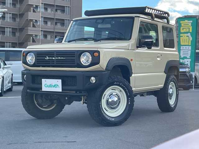 スズキ ジムニー XC 長野県 2020(令2)年 4.2万km シフォンアイボリーM 禁煙車/４ＷＤ/７インチ純正ディスプレイオーディオ/【PVH-9300DVSZS】/Bluetooth Audio/ルーフキャリア/リヤマルチステップ/オーバーフェンダー/ビルトインＥＴＣ/クルーズコントロール/前席シートヒーター/ドライブレコーダー(前方)/セーフティーサポート/・デュアルセンサーブレーキサポート/・誤発進抑制機能/・車線逸脱警報機能/・ふらつき警報機能/・先行車発進お知らせ機能/・標識認識機能/・ハイビームアシスト/革巻きステアリング/ステアリングスイッチ/ＬＥＤヘッドライト/フォグランプ/オートライト/オートマチックハイビーム/スマートキー/プッシュスタート/電動格納ミラー/社外16インチＡＷ/フロアマット/ヘッドライトウォッシャー/ダウンヒルアシストコントロール