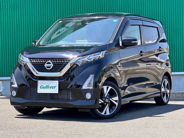 日産 デイズ HWS G ターボ プロパイロットED 宮城県 2020(令2)年 6万km ブラック インテリジェントエマージェンシーブレーキ/車線逸脱警報/踏み間違い衝突防止アシスト/車線逸脱防止支援システム/コーナーセンサー/プロパイロット/純正9インチナビ（MM319D-L）/・CD/DVD/・Bluetooth/・フルセグTV/ETC/ドライブレコーダー/革巻きステアリング/ステアリングスイッチ/電動パーキングブレーキ/ブレーキホールド/LEDヘッドランプ/ハイビームアシスト/フォグランプ/オートライト/スマートキー/プッシュスタート/電動格納ミラー/純正15インチAW/フロアマット/ドアバイザー/W/サイド/カーテンエアバッグ