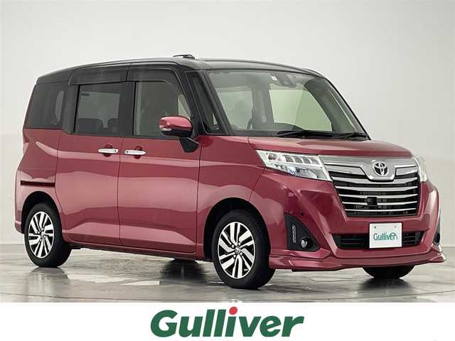 トヨタ ルーミー カスタムG S 滋賀県 2018(平30)年 2.9万km ブラックマイカ/マゼンダベリーメタリック 禁煙車/（CD/DVD/BT/フルセグTV/FM/AM）/スマートアシストIII/・衝突警報機能（歩行者・車両対応）/・衝突回避支援ブレーキ機能/・誤発進抑制制御機能（前後）/・車線逸脱警報機能/・路側逸脱警報機能/・ふらつき警報機能/・先行車発進お知らせ機能/・標識認識機能（進入禁止・一時停止・最高速度）/・ADB（アダプティブドライビングビーム）/バックカメラ/ビルトインETC/クルーズコントロール/両側パワースライドドア/コーナーセンサー/前後ドライブレコーダー/アイドリングストップ/LEDヘッドライト/純正14インチAW