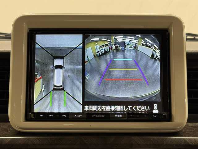 スズキ ラパン モード 三重県 2019(令1)年 5.8万km ノクターンブルーパール/ホワイト 2トーンルーフ ガソリン/FF/インパネCVT/純正 8インチナビ AVIC-RLS901/（CD/DVD/MSV/SD/FM/AM/TV/Bluetooth/iPod/USB/AUX）/【OP】全方位モニター/ドライブレコーダー 前後/ビルトインETC/安全装備/・デュアルカメラブレーキサポート/・車線逸脱警報機能/・ふらつき警報機能/・誤発進抑制機能/・後方誤発進抑制機能/・リヤパーキングセンサー/・後退時ブレーキサポート/・標識認識機能（車両進入禁止、はみ出し通行禁止、最高速度、一時停止）/・ハイビームアシスト/装備/・シートヒーター（D/N）/・オートエアコン/・オートライトシステム/・キセノンヘッドライト（ロービーム）/・プッシュスタート/・ステアリングスイッチ/・電動格納ドアミラー/・純正ホイールキャップ＆14インチスチールホイール/・スマートキーx2/など