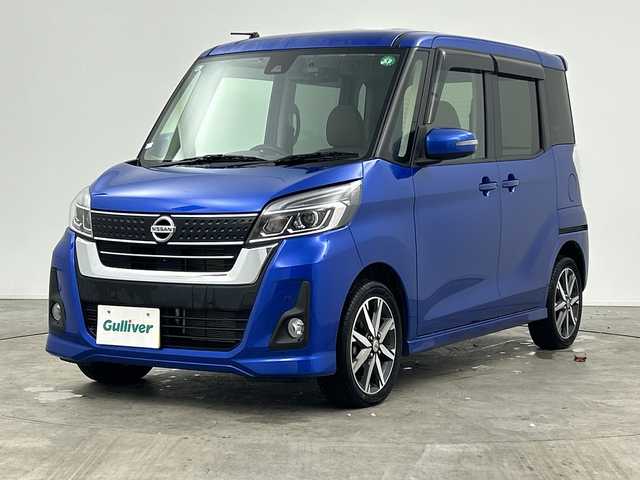 日産 デイズ ルークス HWS X Vセレクション 三重県 2019(令1)年 1.5万km オーシャンブルーP /禁煙車//エマージェンシーブレーキ//純正SDナビ//BT/CD/DVD/フルセグ//アラウンドビューモニター//両側パワースライドドア//HIDオートライト//ハーフレザーシート//純正15インチアルミホイール//アイドリングストップ//スマートキー//ETC