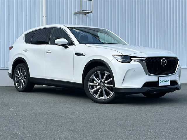 マツダ ＣＸ－６０ XD Lパッケージ 三重県 2023(令5)年 3.5万km ロジウムホワイトプレミアムメタリック 純正ナビ/全周囲カメラ/ワイヤレス充電/本革/レーダークルーズコントロール/純正フロアマット/BSM/LEDヘッドライト/前席パワーシート/全席シートヒーター/前後コーナーセンサー/パワーバックドア/ビルトインETC/ハンドルヒーター/オートハイビーム/電動格納ミラー/禁煙車