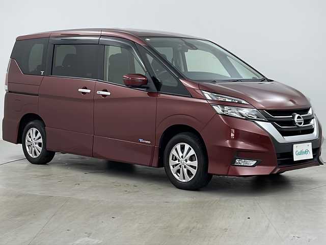 日産 セレナ ハイウェイスター 道央・札幌 2016(平28)年 7.7万km マルーンレッド ・４WD/・純正９インチナビ（CD/DVD/BT）/・全方位カメラ/・純正フリップダウンモニター/・デジタルインナーミラー/・プロパイロット/・エマージェンシーブレーキ/・前席シートヒーター /・両側パワースライドドア/・横滑り防止/・コーナーセンサー/・パーキングアシスト/・ビルトインETC/・純正ドライブレコーダー/・アイドリングストップ/・スマートキー/・プッシュスタート/・純正フロアマット