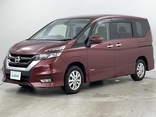 日産 セレナ ハイウェイスター 道央・札幌 2016(平28)年 7.7万km マルーンレッド ・４WD/・純正９インチナビ（CD/DVD/BT）/・全方位カメラ/・純正フリップダウンモニター/・デジタルインナーミラー/・プロパイロット/・エマージェンシーブレーキ/・前席シートヒーター /・両側パワースライドドア/・横滑り防止/・コーナーセンサー/・パーキングアシスト/・ビルトインETC/・純正ドライブレコーダー/・アイドリングストップ/・スマートキー/・プッシュスタート/・純正フロアマット