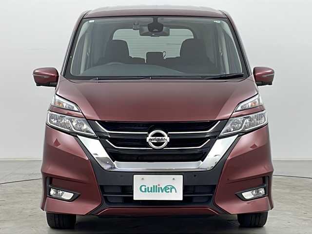 日産 セレナ ハイウェイスター 道央・札幌 2016(平28)年 7.7万km マルーンレッド ・４WD/・純正９インチナビ（CD/DVD/BT）/・全方位カメラ/・純正フリップダウンモニター/・デジタルインナーミラー/・プロパイロット/・エマージェンシーブレーキ/・前席シートヒーター /・両側パワースライドドア/・横滑り防止/・コーナーセンサー/・パーキングアシスト/・ビルトインETC/・純正ドライブレコーダー/・アイドリングストップ/・スマートキー/・プッシュスタート/・純正フロアマット