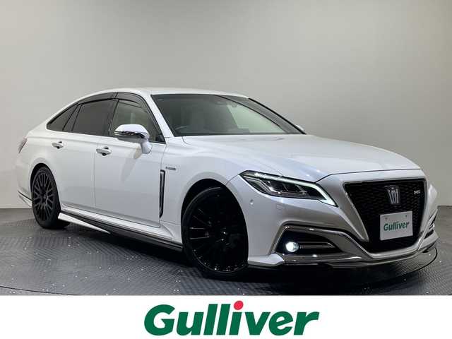 トヨタ クラウン ハイブリッド RS アドバンス 愛媛県 2019(令1)年 7.3万km ホワイトパールクリスタルシャイン 純正ナビ/フルセグ／Ｂｌｕｅｔｏｏｔｈ／ＣＤ／ＤＶＤ／ＵＳＢ/全方位カメラ/衝突軽減ブレーキ/レーダークルーズコントロール/ＥＴＣ２．０/前方ドライブレコーダー/ＤＮ席パワーシート/DN席シートヒーター/ベンチレーション/レザーシート/前後コーナーセンサー/レーンキープアシスト/TRDエアロ/TRDアルミホイール/オートマチックハイビーム/LEDヘッドライト