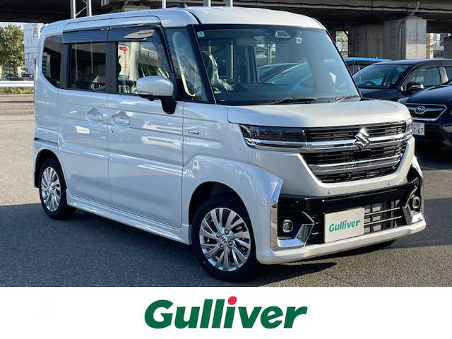 スズキ スペーシア カスタム HYBRID GS 石川県 2025(令7)年 0.1千km パール 4WD/純正9型ナビ/フルセグTV/全方位カメラ/LEDヘッドライト/ビルトインETC/純正アルミホイール/ドライブレコーダー/パワースライドドア/スズキセーフティ/レーダークルーズ/スマートキー/プッシュスタート/シートヒーター/保証書