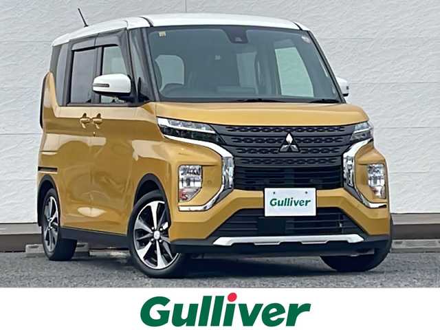 三菱 ｅＫクロススペース G 千葉県 2020(令2)年 1.8万km サンドイエローメタリック ９型ナビＭＭ３２０Ｄ－ＬＭ　全方位カメラ　両側パワースライドドア　シートヒーター BT AUX ハンズフリーオートスライド デジタルミラー ホワイトルーフ ホワイトミラー LEDライト オートライト