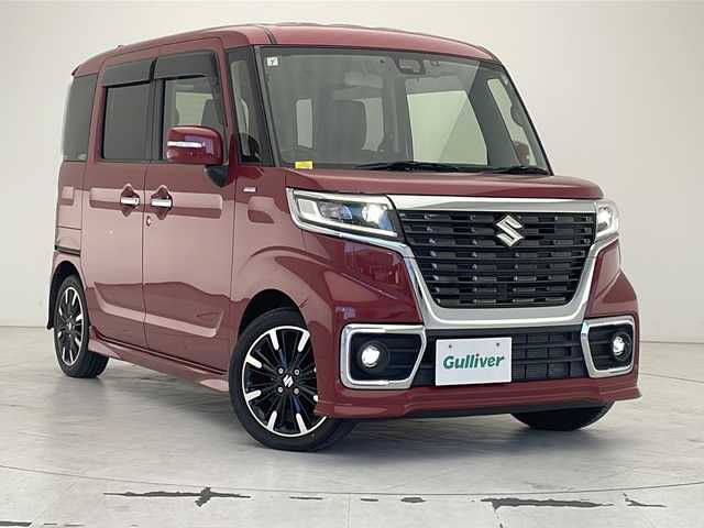 スズキ スペーシア カスタム HYBRID XS 沖縄県 2019(令1)年 2.8万km フェニックスレッドパール 純正ナビ(ＣＮ－ＲＺ７４３Ｗ)　/(フルセグＴＶ　Ｂｌｕｅｔｏｏｔｈ　ＣＤ　ＤＶＤ　ＡＭ　ＦＭ)　/両側パワースライドドア　/ＥＴＣ　/ドライブレコーダー　/ハーフレザーシート　/シートヒーター　/スマートキー/スペアキー/プッシュスタート/ステアリングスイッチ　/アイドリングストップ/ＬＥＤヘッドライト/オートライト/純正15インチアルミホイール/サーキュレーター/純正フロアマット/電動格納ミラー/保証書