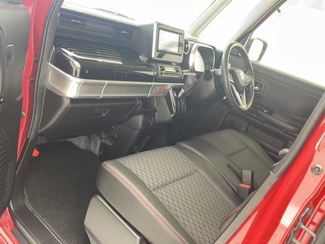 スズキ スペーシア カスタム HYBRID XS 沖縄県 2019(令1)年 2.8万km フェニックスレッドパール 純正ナビ(ＣＮ－ＲＺ７４３Ｗ)　/(フルセグＴＶ　Ｂｌｕｅｔｏｏｔｈ　ＣＤ　ＤＶＤ　ＡＭ　ＦＭ)　/両側パワースライドドア　/ＥＴＣ　/ドライブレコーダー　/ハーフレザーシート　/シートヒーター　/スマートキー/スペアキー/プッシュスタート/ステアリングスイッチ　/アイドリングストップ/ＬＥＤヘッドライト/オートライト/純正15インチアルミホイール/サーキュレーター/純正フロアマット/電動格納ミラー/保証書