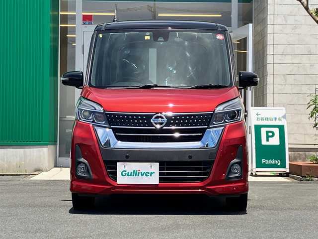 日産 デイズ ルークス ハイウェイスター Gターボ 静岡県 2018(平30)年 4.1万km スパークリングレッド/ブラック エンジンスタートボタン/保証書/取扱説明書/パワーステアリング/パワーウィンドウ/アイドリングストップ/スマートキー/オートエアコン/クルーズコントロール/純正ETC/全方位カメラ/純正ナビ（CD/DVD/BT/フルセグ）/純正ドライブレコーダー/純正フロアマット/ベンチシート/両側パワースライドドア/純正アルミホイール/ABS/横滑り防止装置/コーナーセンサー前後/レーンキープアシスト/盗難防止装置/オートライト/オートマチックハイビーム/LEDヘッドライト/Wエアバック/衝突軽減システム